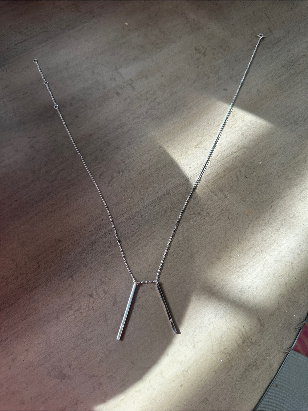 Minimalist Silver Bar Pendant Necklace